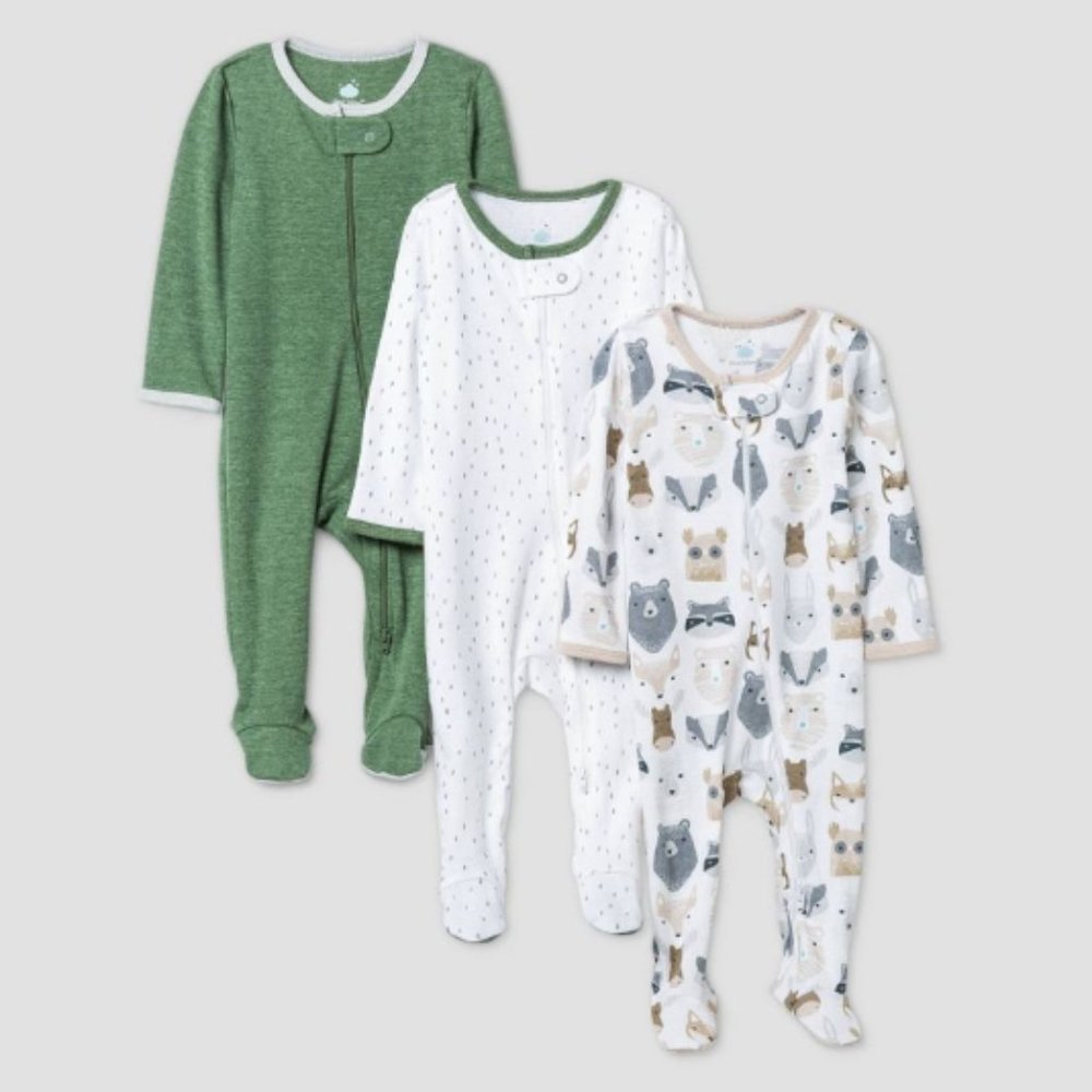 Baby Boys' Little Cub Sleep N' Play - Cloud Island Zip Onesies